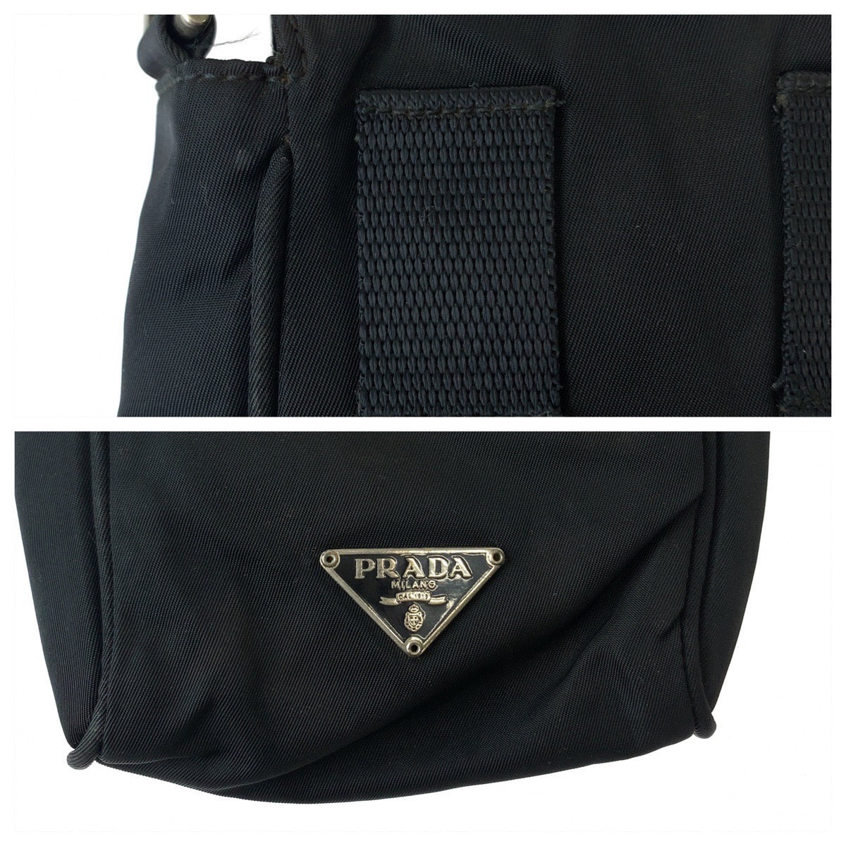 Prada Nylon Tessuto Triangle Logo Plate Crossbody Bag in Very Good Condition