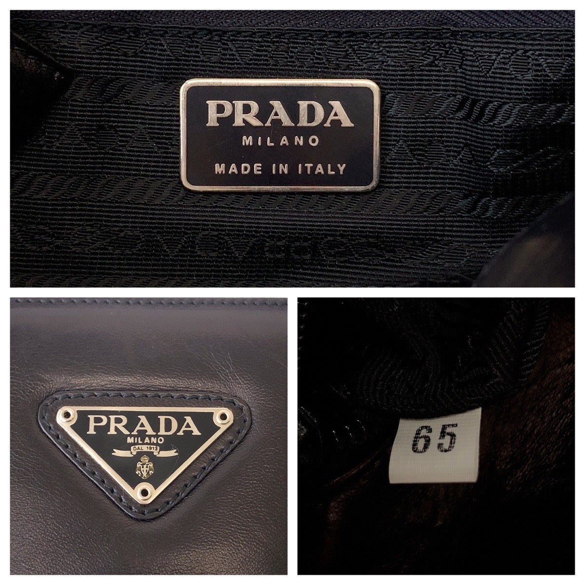 Prada Leather Tote Bag with Triangle Logo Plate in Very Good Condition