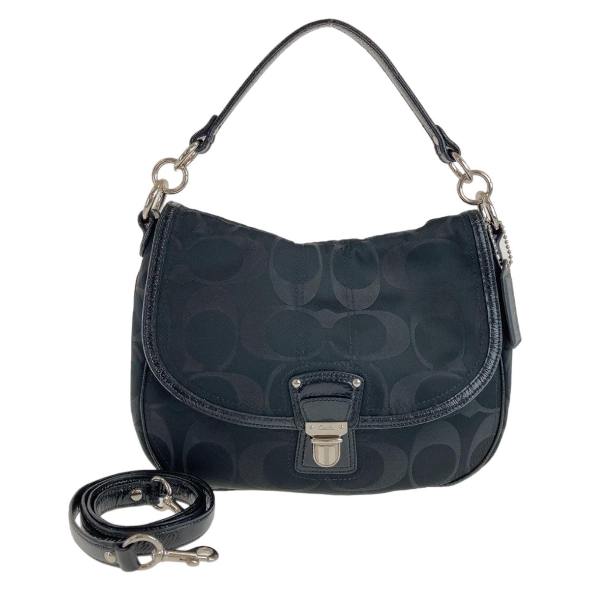 Coach Canvas/Enamel Shoulder Bag Pochette in Very Good Condition