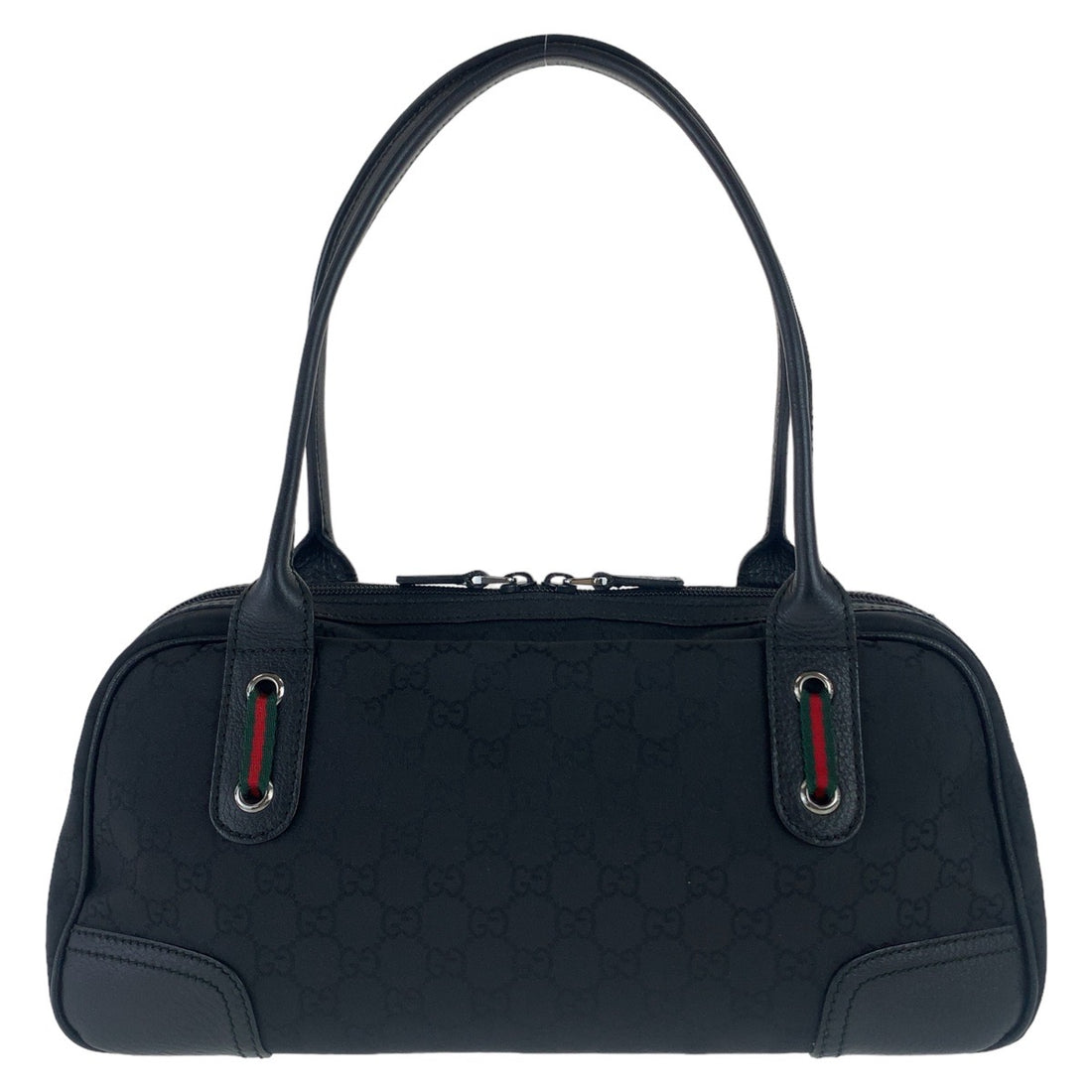 Gucci GG Canvas Leather Handbag Black