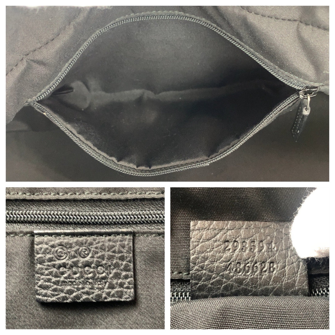 Gucci GG Canvas Leather Handbag Black