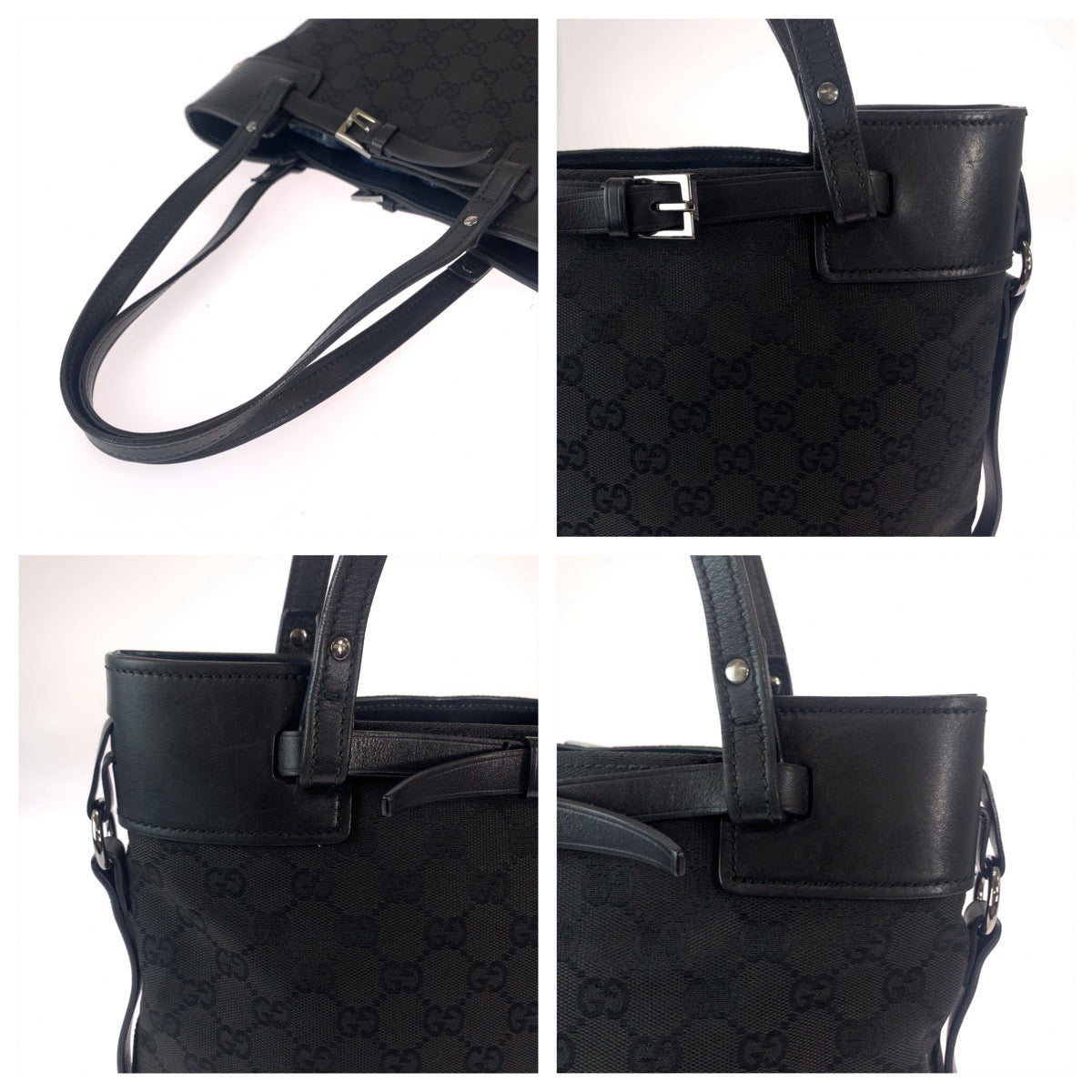 Gucci Black GG Canvas Tote Bag