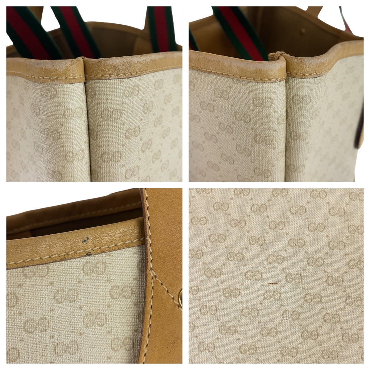 Gucci GG Supreme Canvas/Leather Tote Shoulder Bag in Very Good Condition