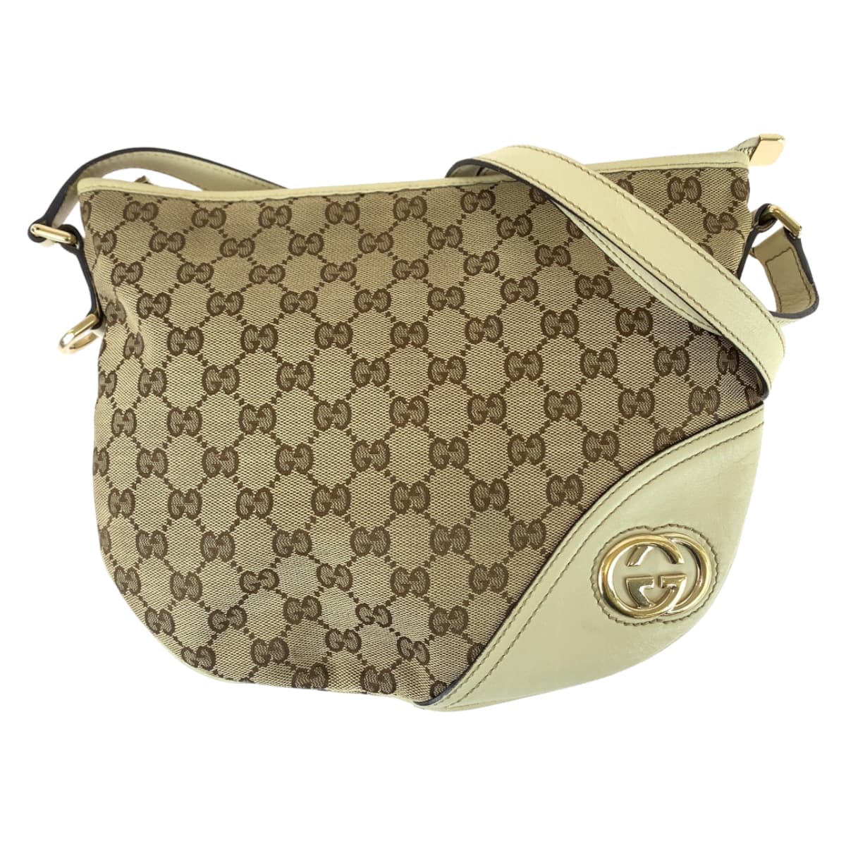 Gucci New Britt Interlocking GG Canvas/Leather Shoulder Bag 169998 in Very Good Condition