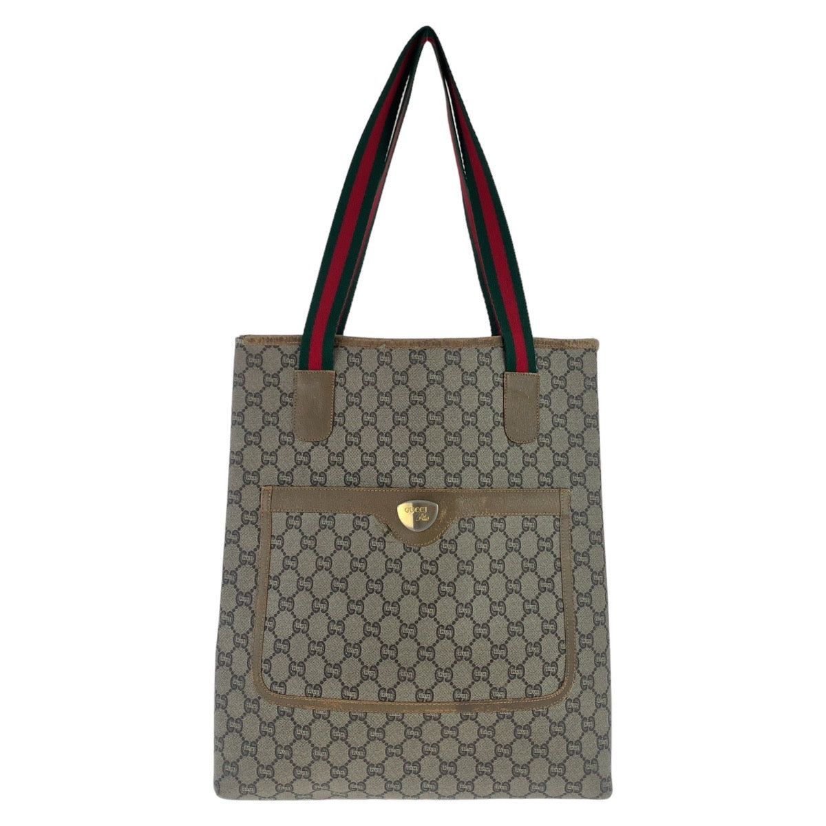 Gucci Vintage GG Supreme Canvas Leather Tote Bag