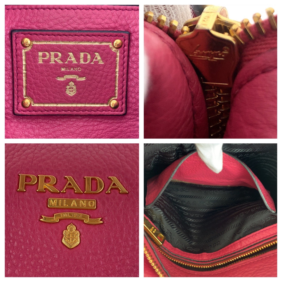 Prada Vitello Daino Leather Shoulder Handbag in Very Good Condition