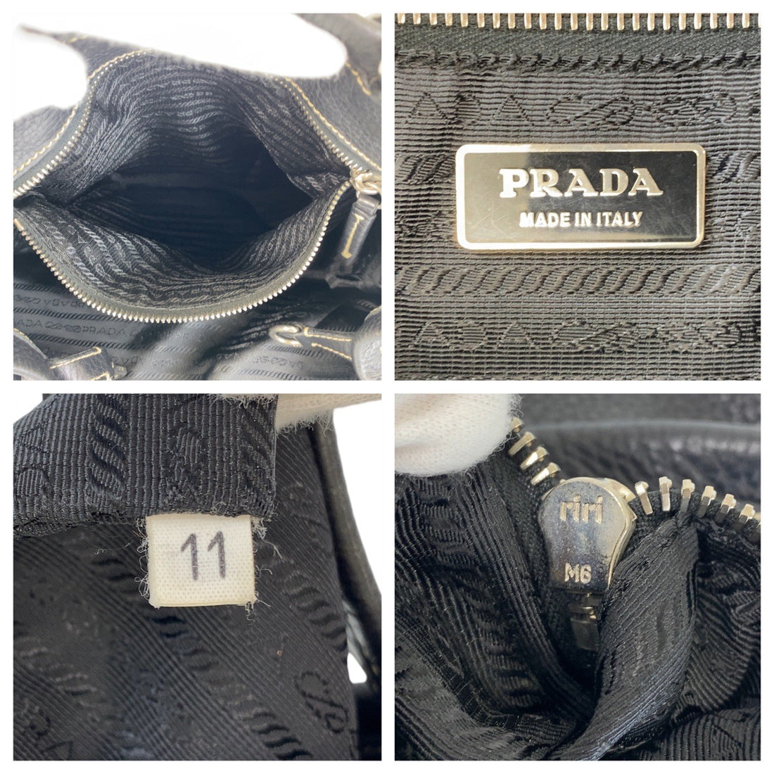 Prada Black Leather Tote Shoulder Bag