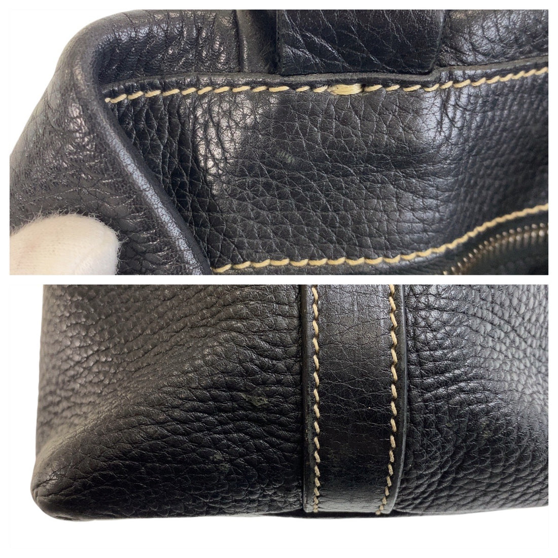 Prada Black Leather Tote Shoulder Bag