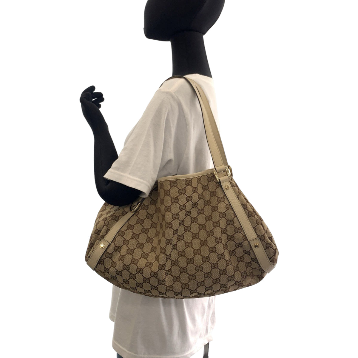 Gucci GG Canvas Abbey Tote Bag 130736 in Very Good Condition