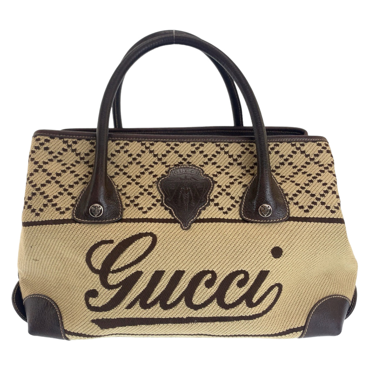 Gucci Diamante Canvas Boston Bag 181494 in Very Good Condition