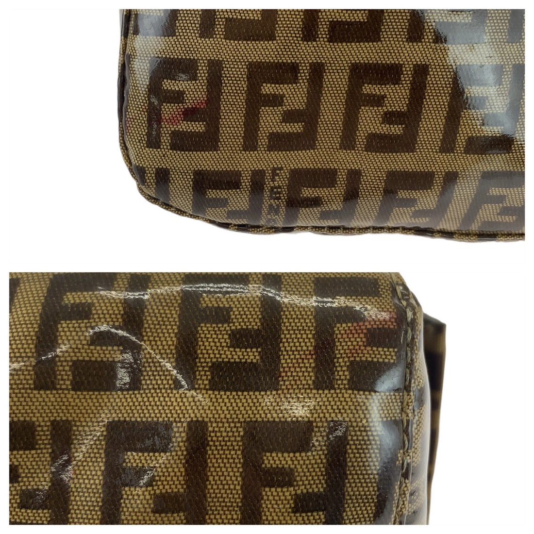 Fendi Mamma Bucket Coated Canvas Leather Shoulder Bag