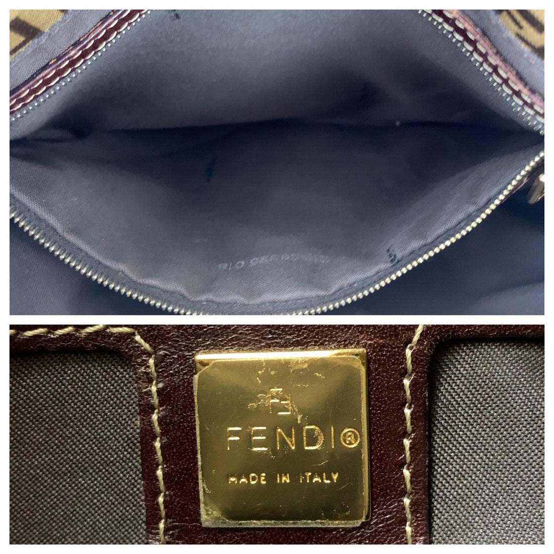 Fendi Mamma Bucket Coated Canvas Leather Shoulder Bag