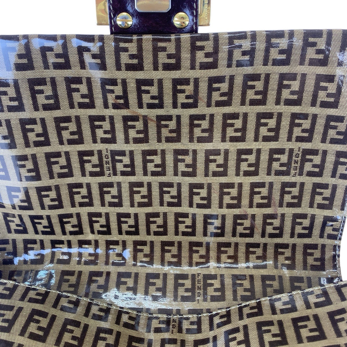 Fendi Mamma Bucket Coated Canvas Leather Shoulder Bag