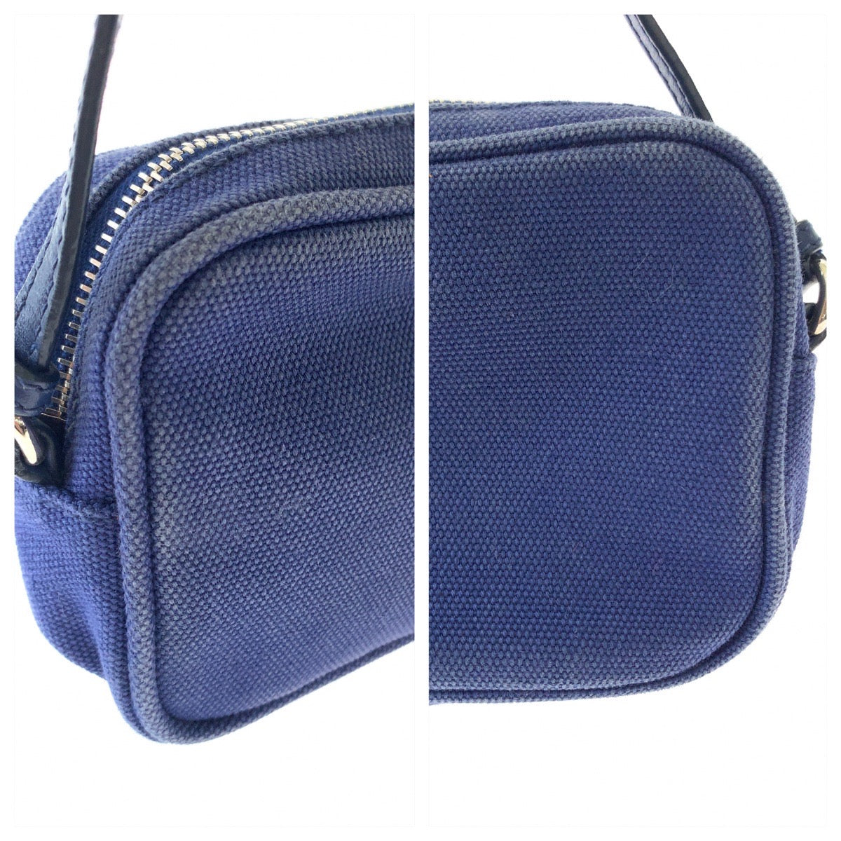 Prada Blue Canvas Mini Handbag Clutch