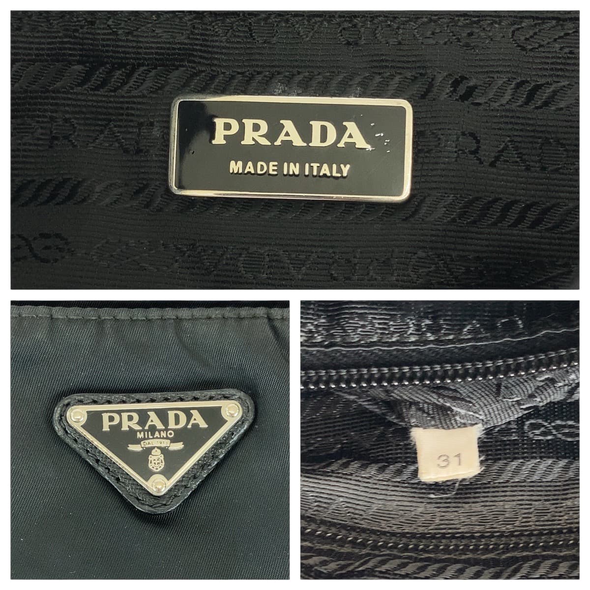 Prada Nylon Tessuto Triangle Logo Plate Shoulder Bag 407878 in Very Good Condition