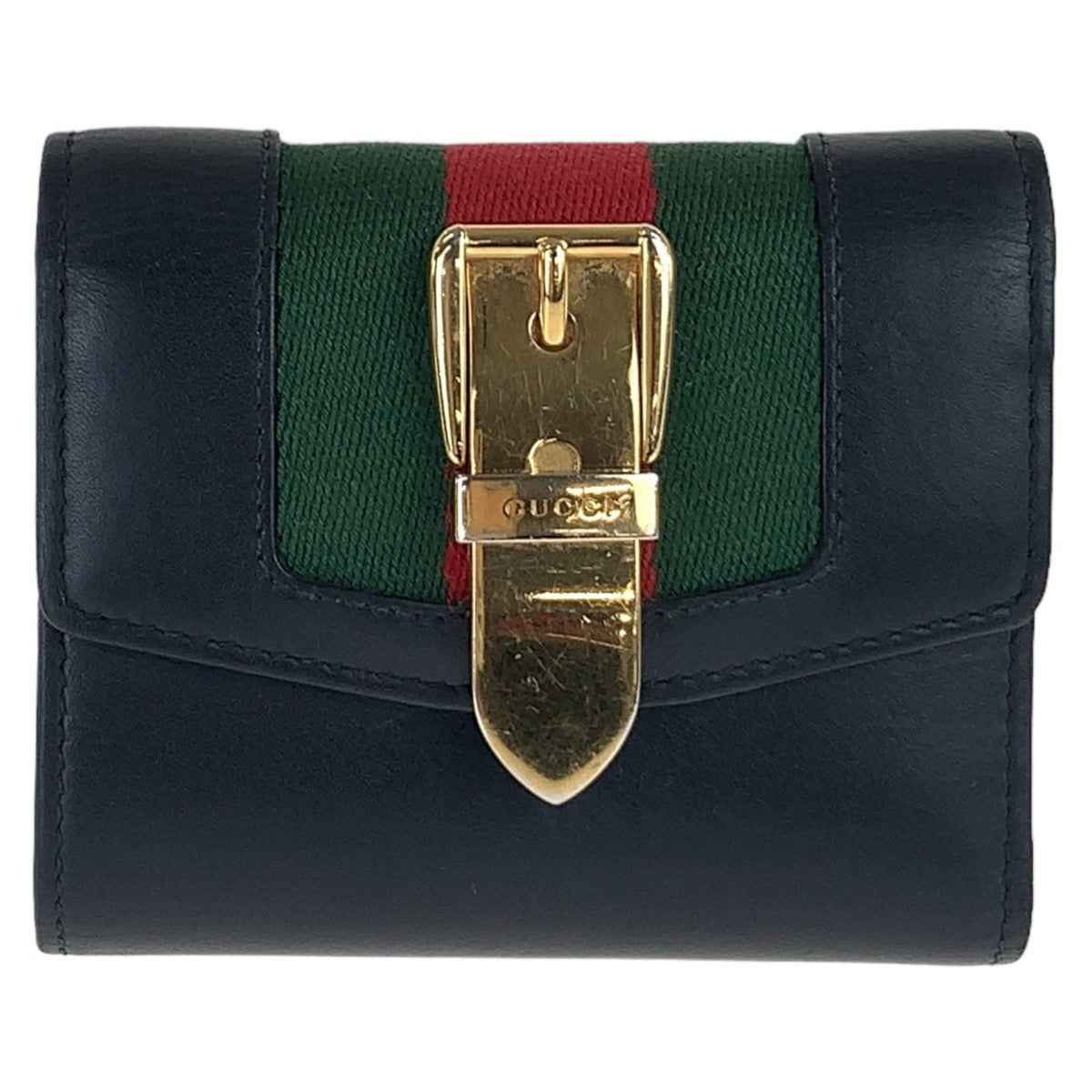 Gucci Leather Sylvie Compact Wallet Black