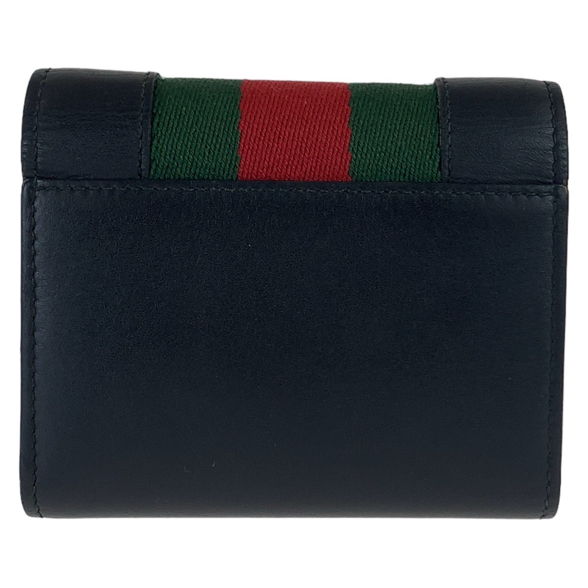 Gucci Leather Sylvie Compact Wallet Black in Very Good Condition