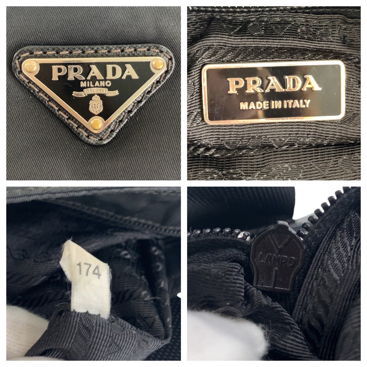 Prada Nylon Tessuto Triangle Logo Plate Shoulder Bag in Very Good Condition