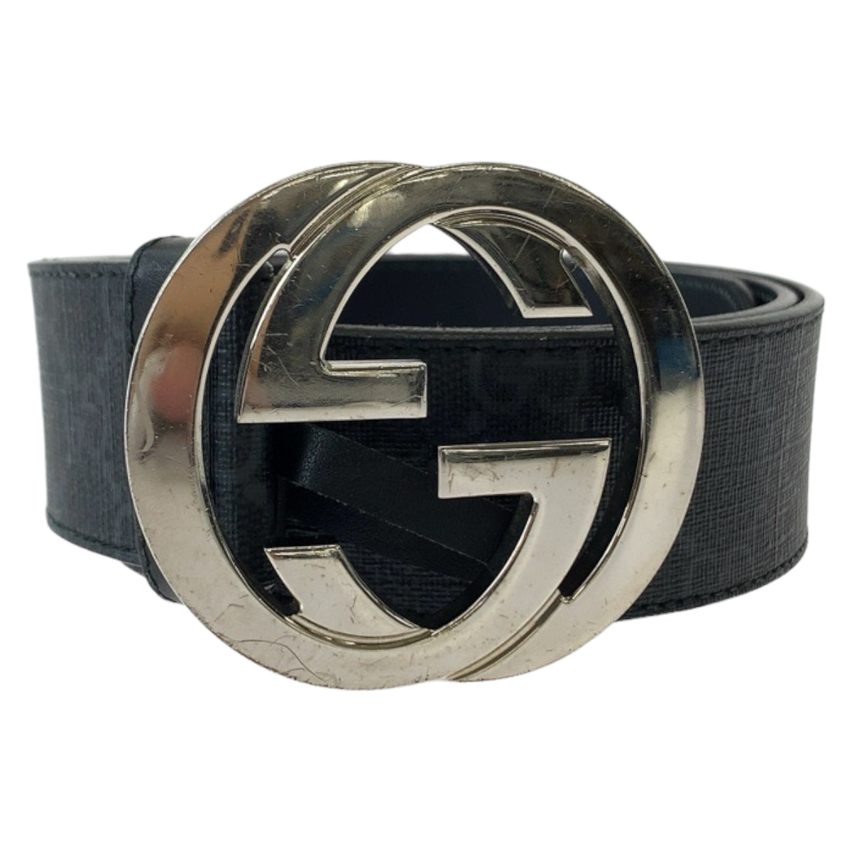 Gucci GG Supreme Canvas Interlocking Belt Buckle in Very Good Condition