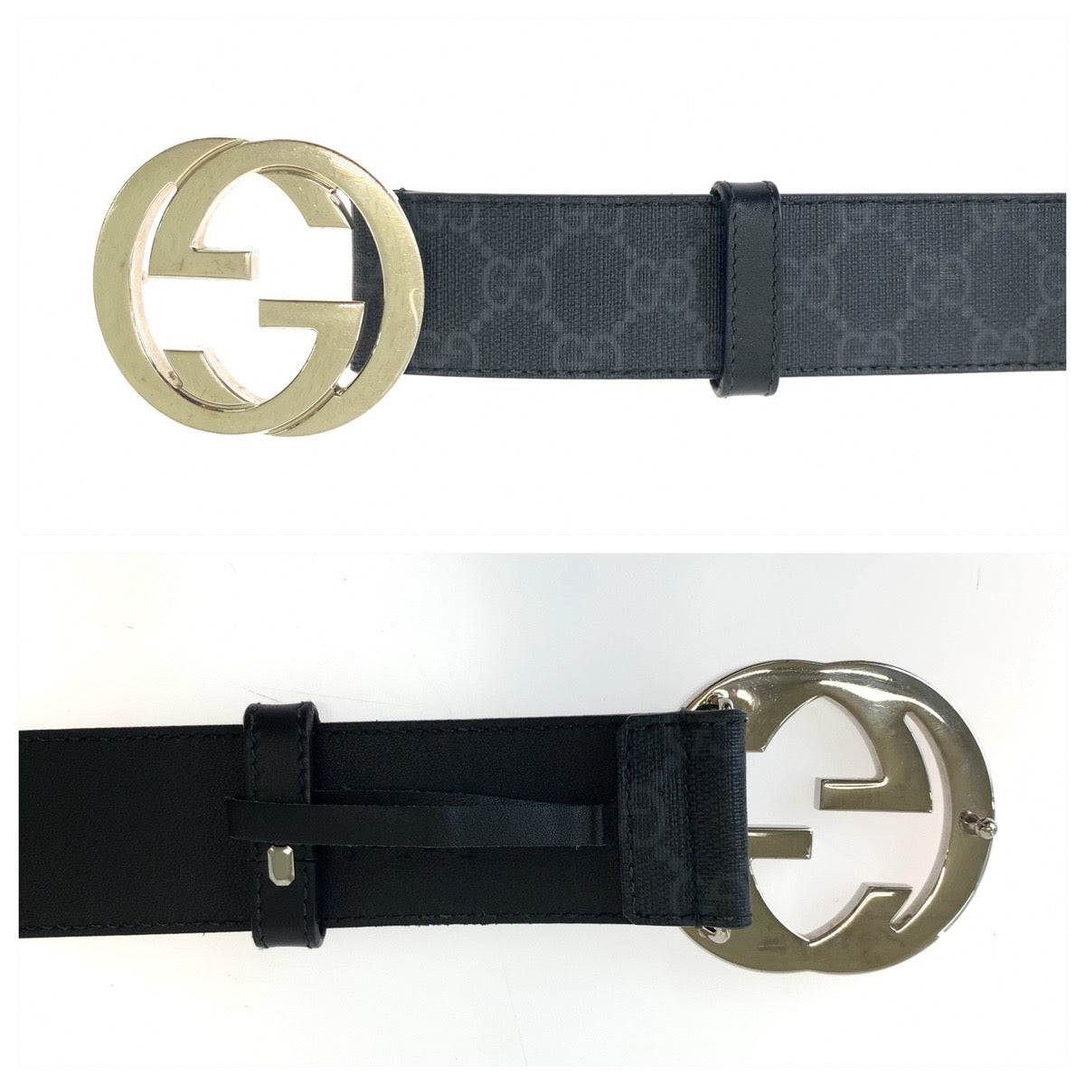 Gucci GG Supreme Canvas Interlocking Belt Buckle in Very Good Condition