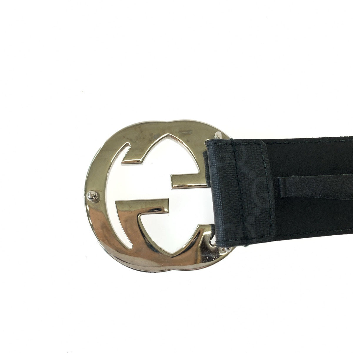 Gucci GG Supreme Canvas Interlocking Belt Buckle in Very Good Condition