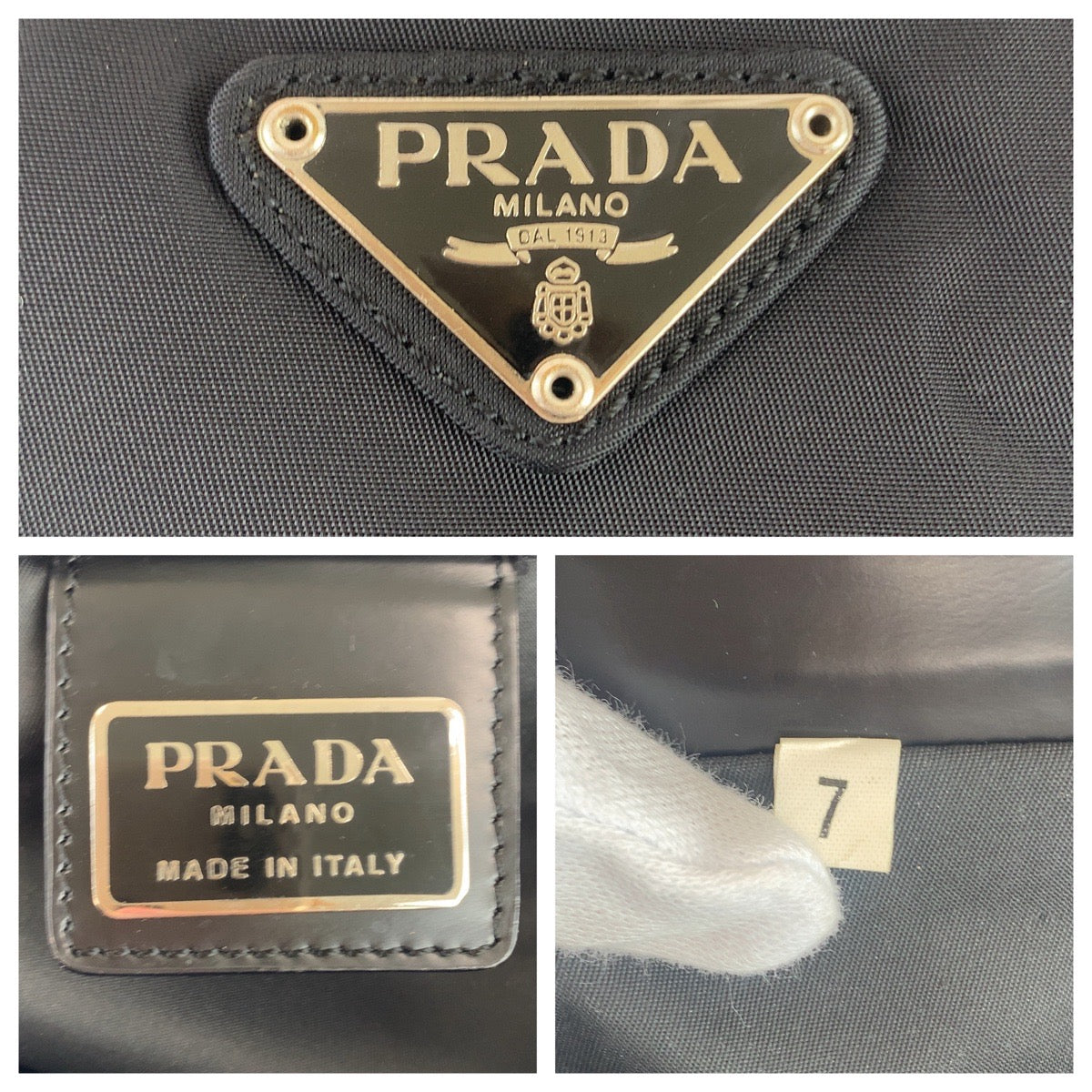 Prada Nylon Tessuto Triangle Logo Plate Shoulder Bag 407896 in Very Good Condition