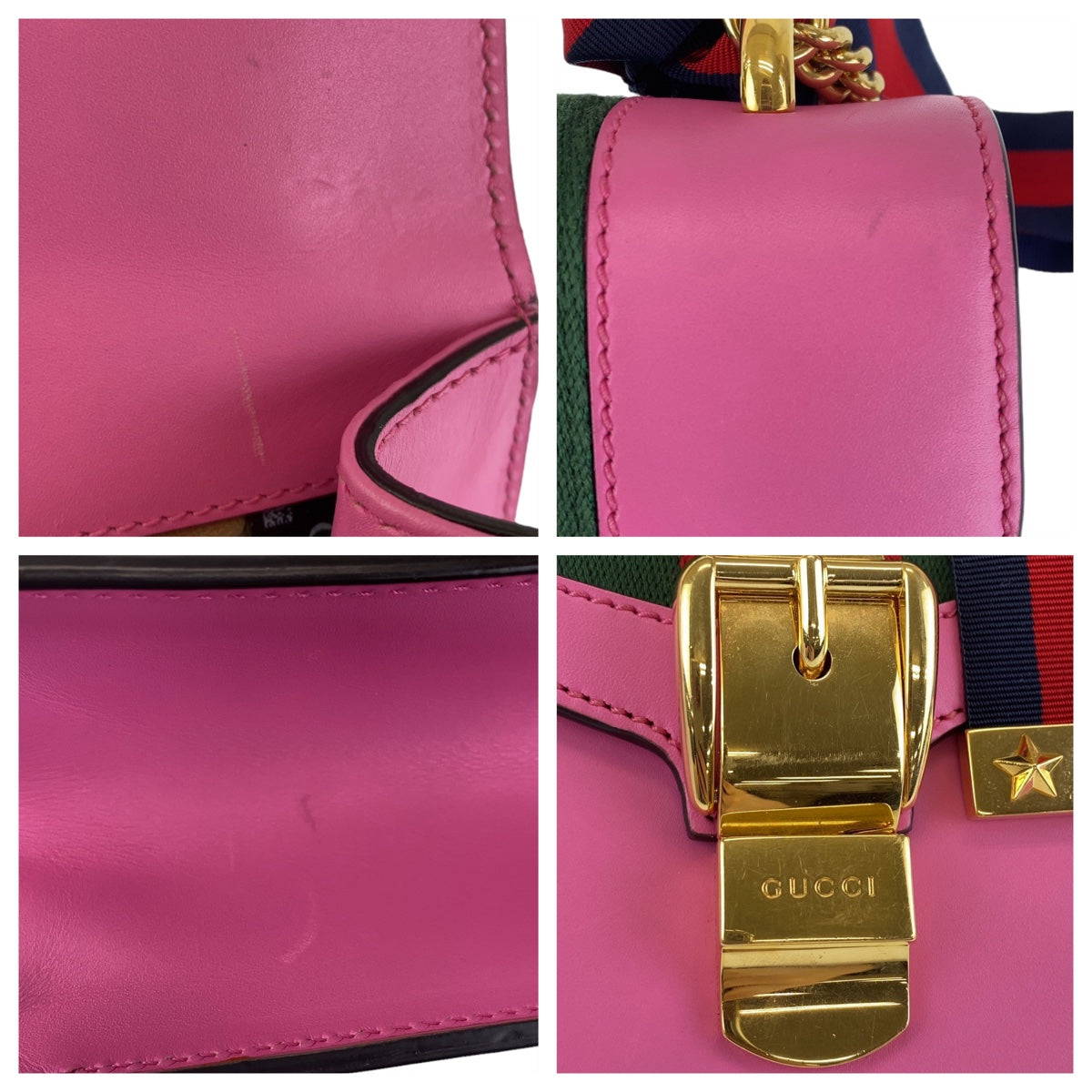 Gucci Leather Sylvie Mini Crossbody Bag 431666 in Very Good Condition