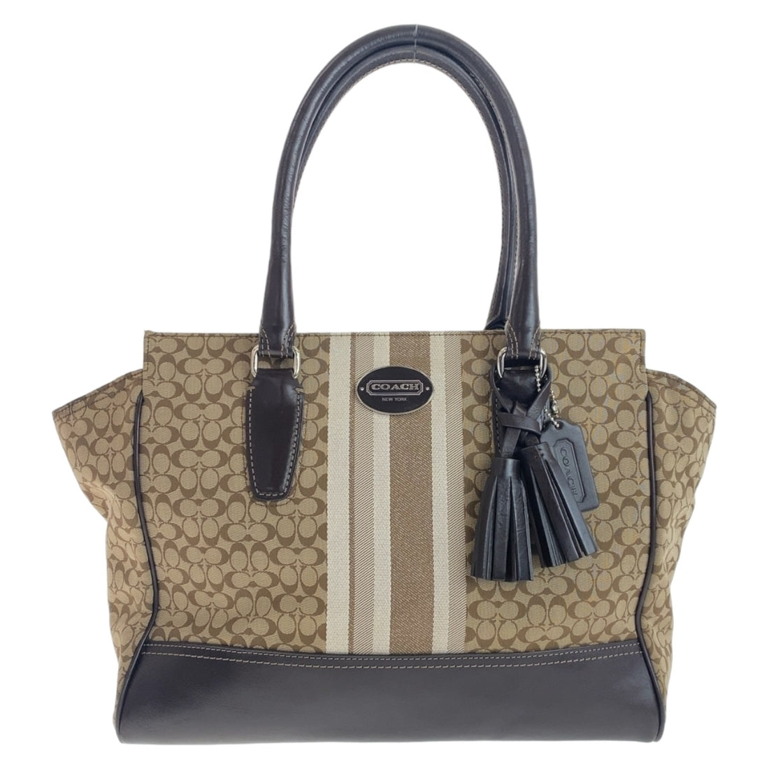 Coach Mini Signature Canvas Leather Tote Bag