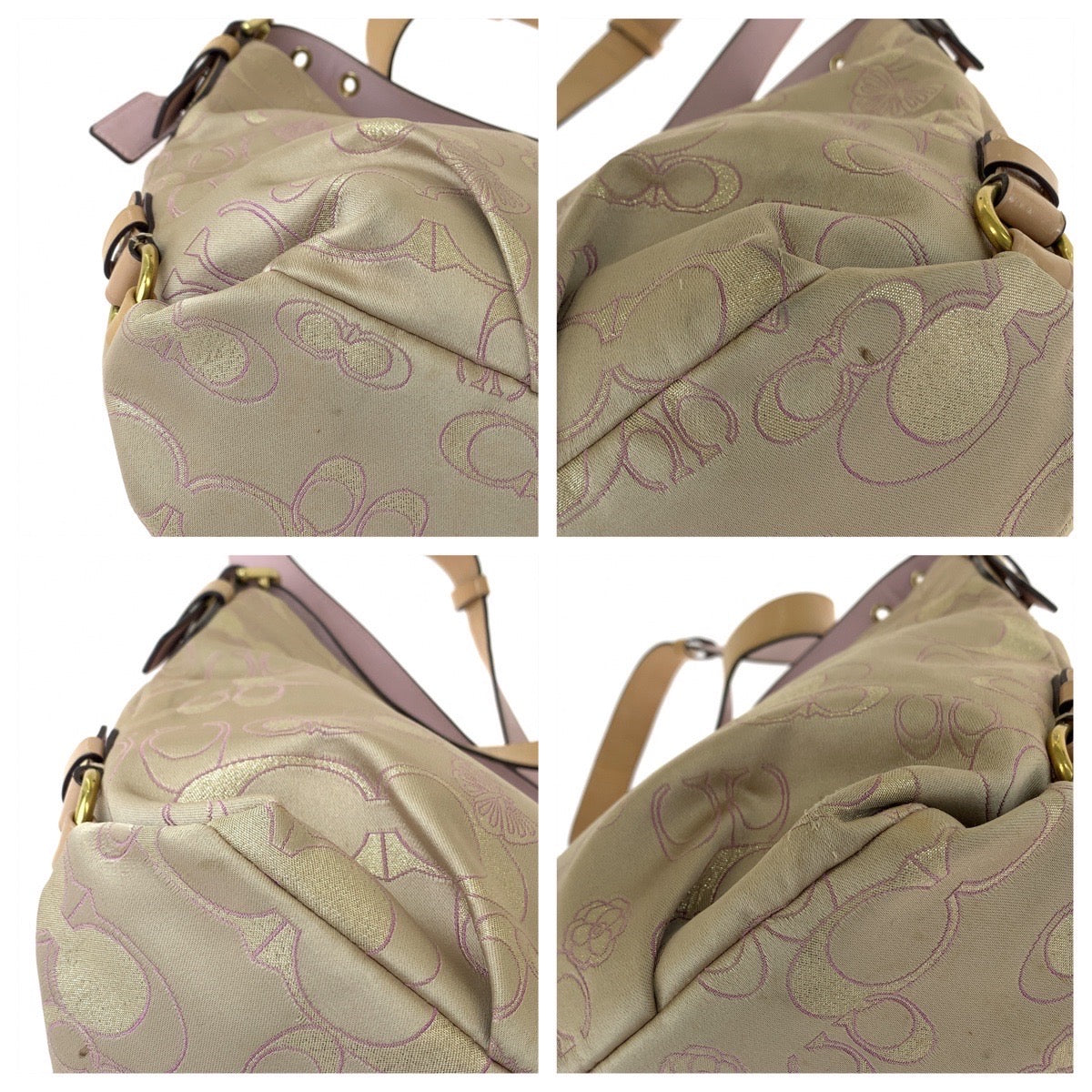 Coach Signature Flower Butterfly Canvas/Leather Crossbody Bag 407919 in Very Good Condition