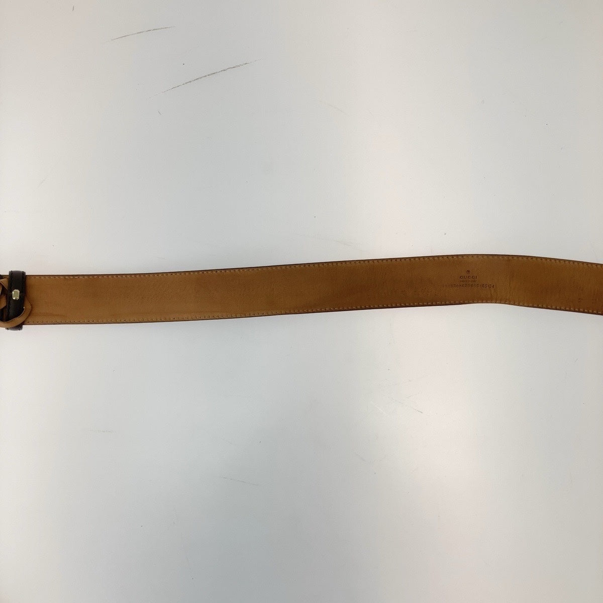 Gucci Leather Interlocking Belt Brown Gold Hardware in Very Good Condition