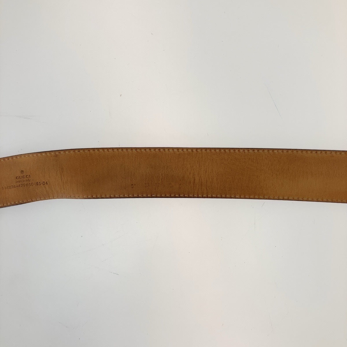 Gucci Leather Interlocking Belt Brown Gold Hardware in Very Good Condition