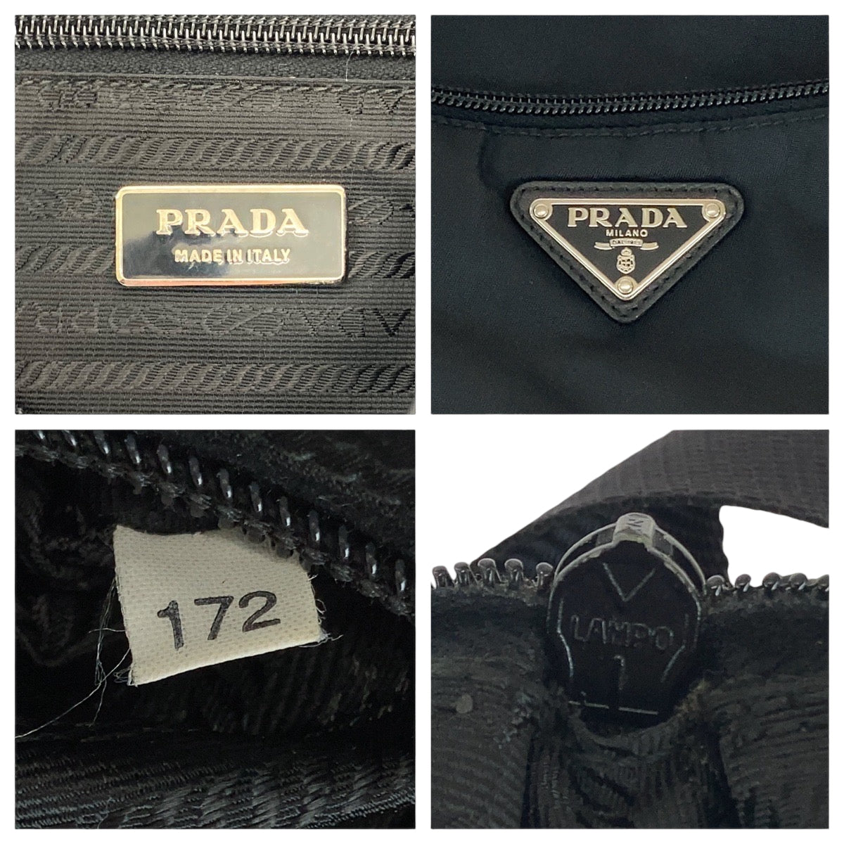 Prada Nylon Tessuto Logo Plate Shoulder Bag