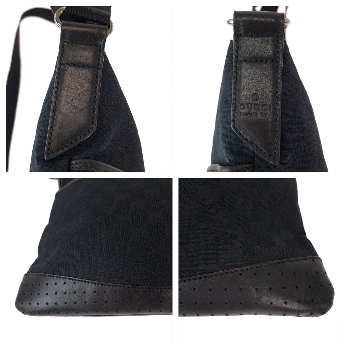 Gucci Black GG Canvas Shoulder Bag