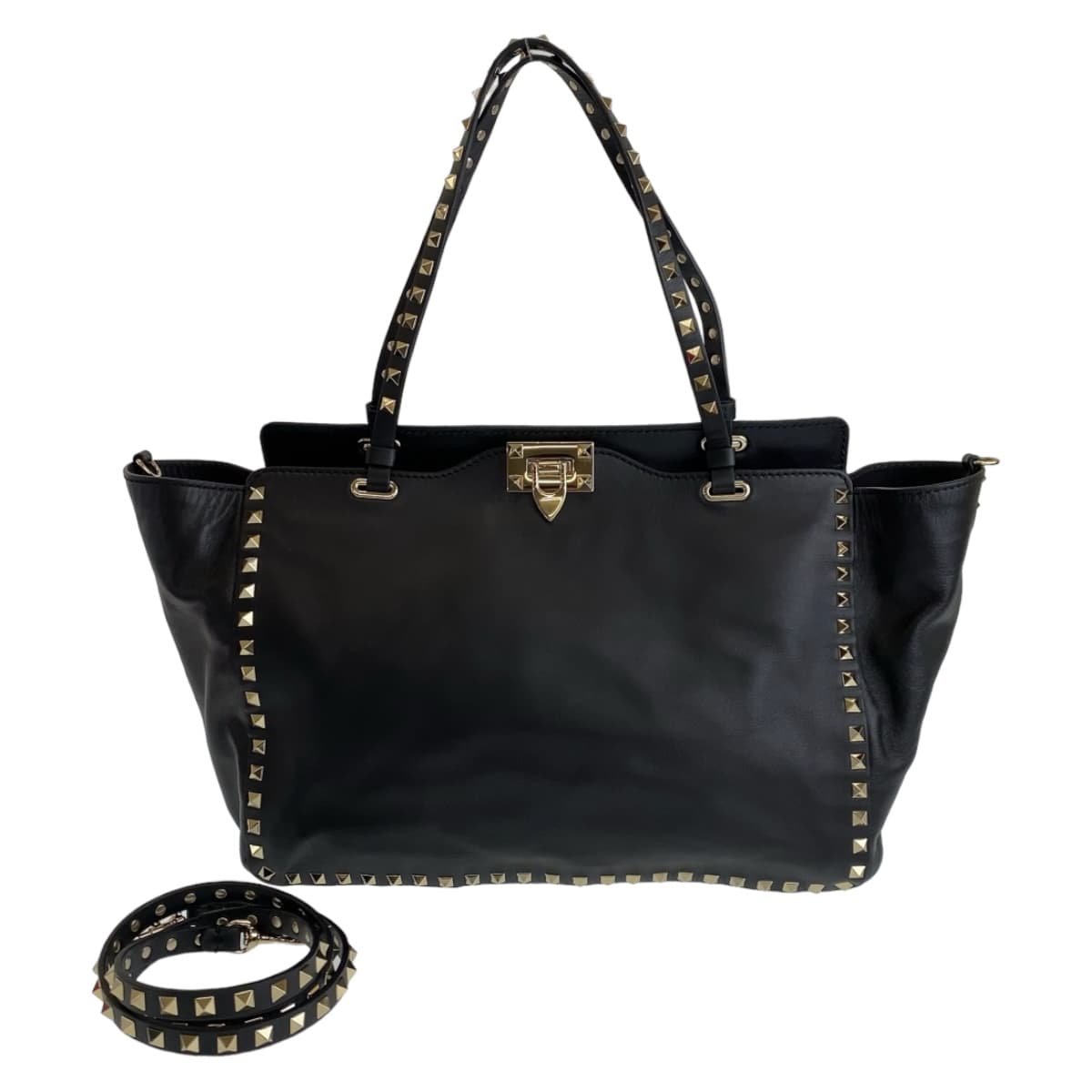 Valentino Leather Rockstuds Tote Bag