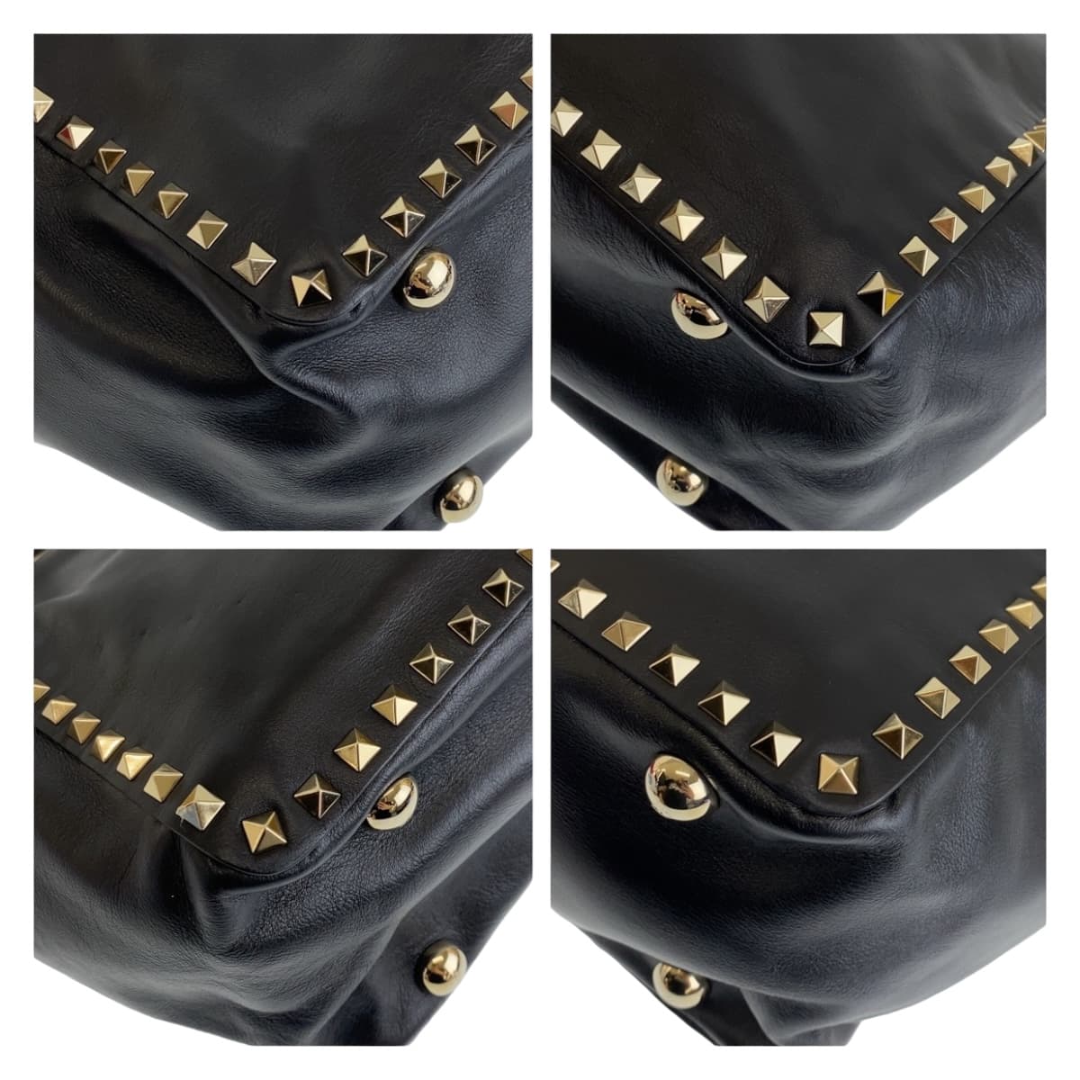 Valentino Leather Rockstuds Tote Bag