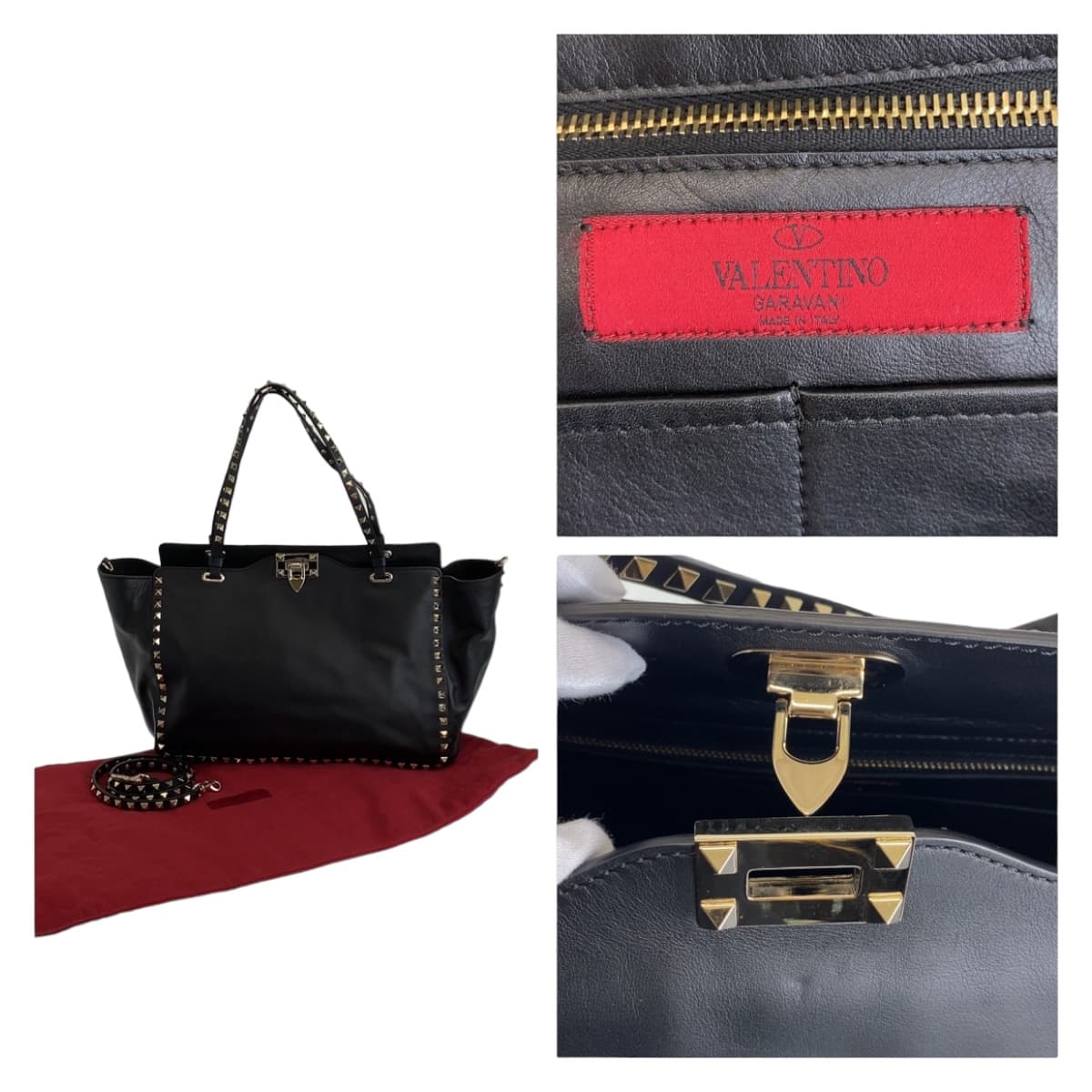 Valentino Rockstuds Leather Tote Bag in Great Condition