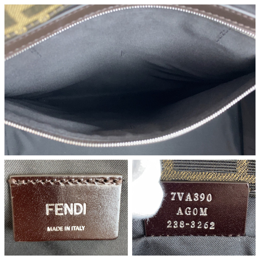 Fendi Zucca Canvas Leather Tote Bag in Excellent Condition