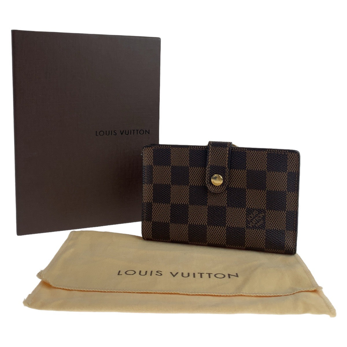 Louis Vuitton Damier Portefeuille Viennois Compact Wallet N61674 in Very Good Condition