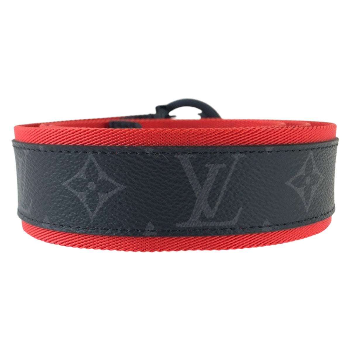 Louis Vuitton Monogram Eclipse Belt Black Red PVC