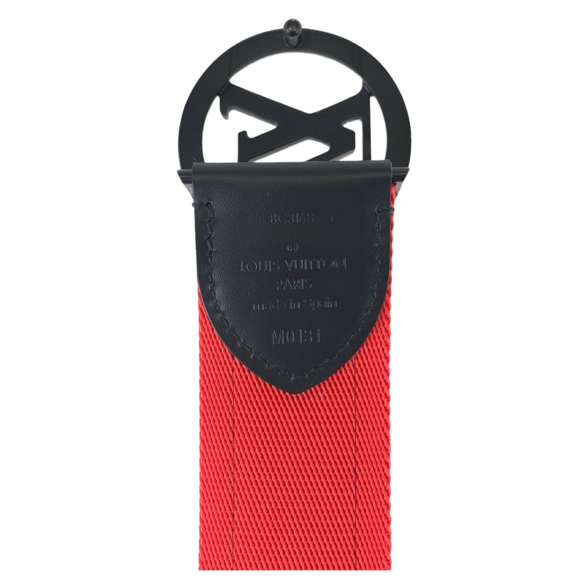 Louis Vuitton Monogram Eclipse Belt Black Red PVC