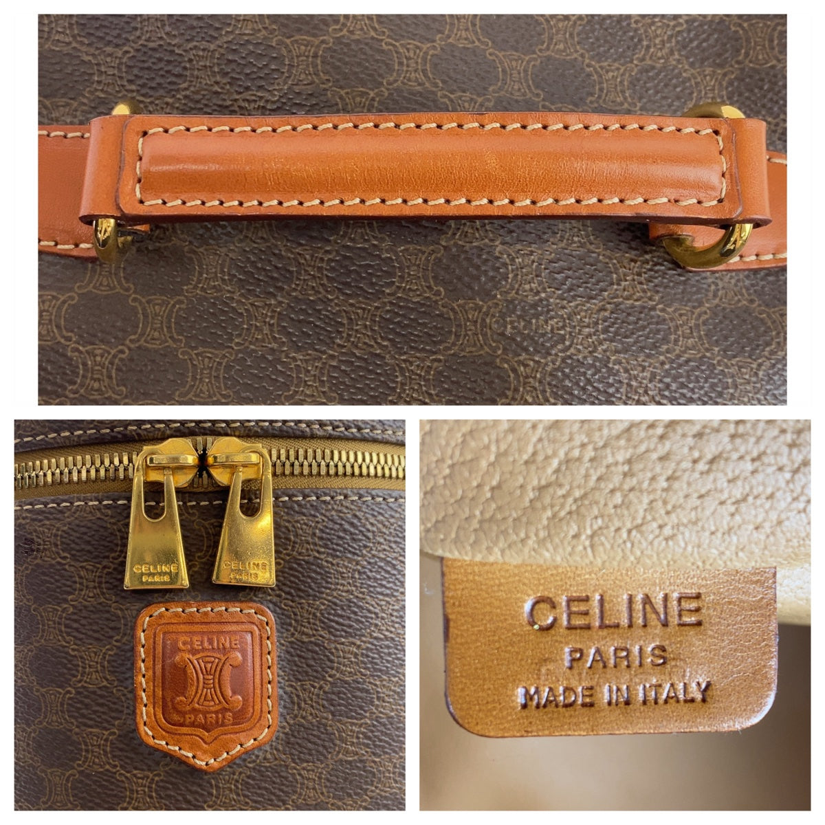 Celine Macadam PVC Leather Vanity Handbag