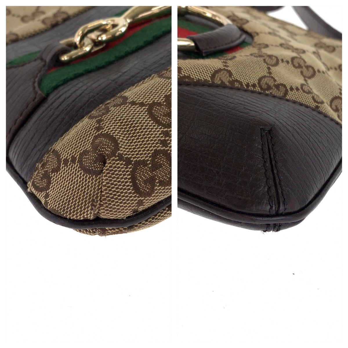 Gucci GG Canvas Horsebit Shoulder Bag 141506 in Very Good Condition