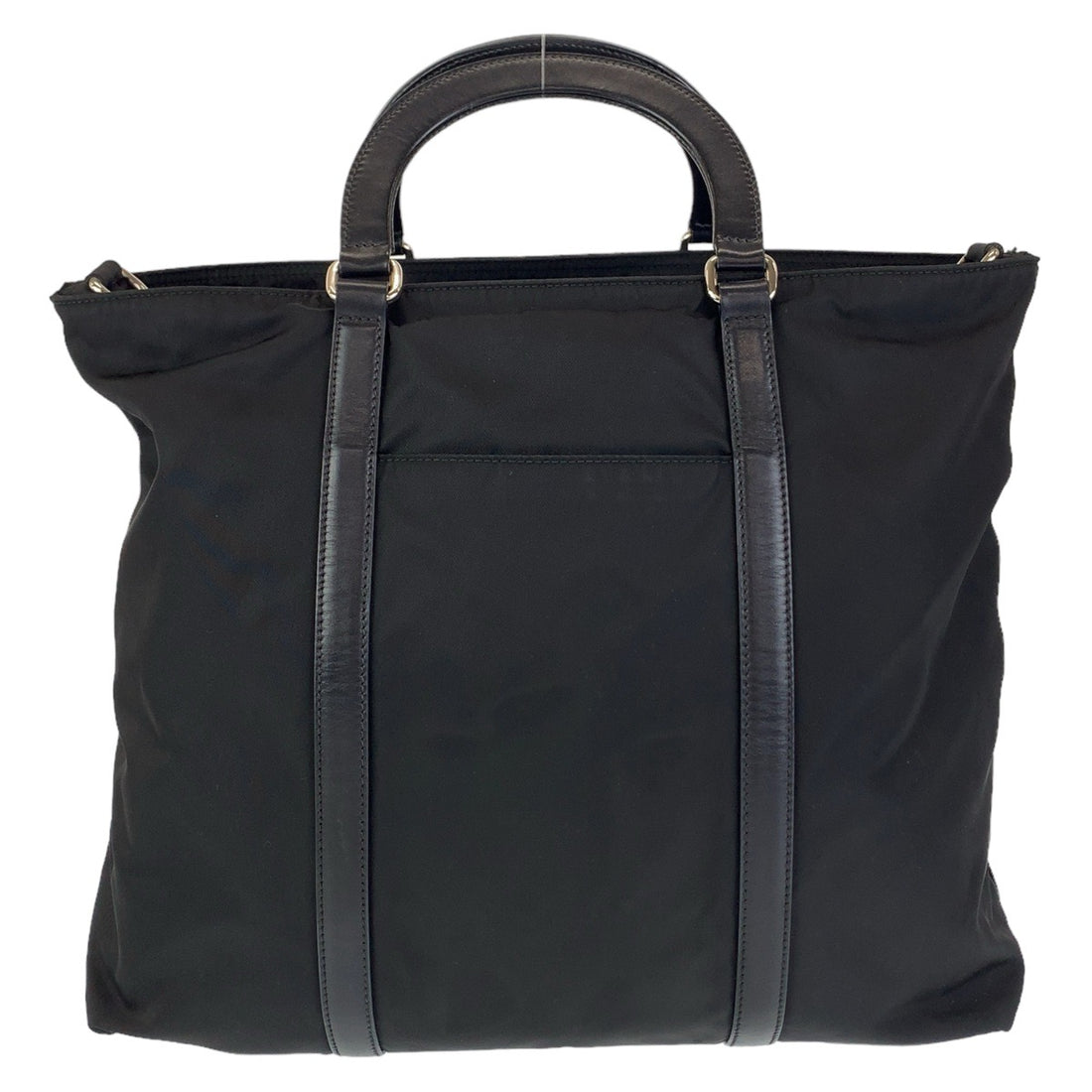 Prada Nylon Leather Tessuto Logo Tote Bag