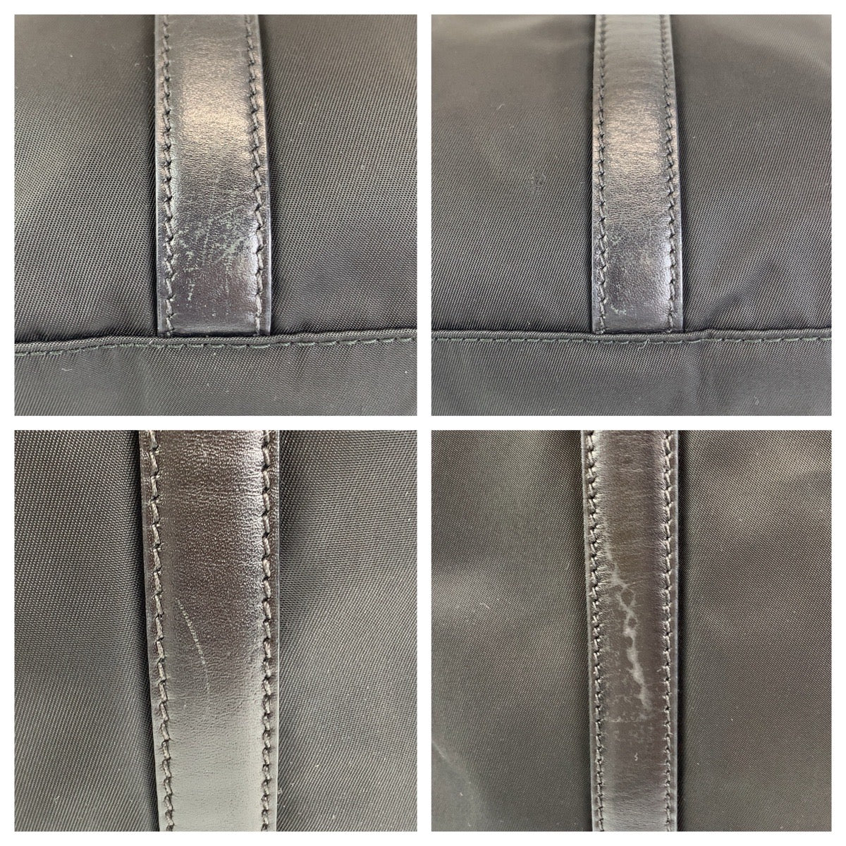 Prada Nylon Leather Tessuto Logo Tote Bag