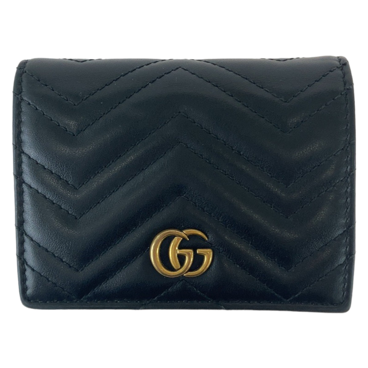 Gucci Leather GG Marmont Compact Wallet 466492 in Great Condition