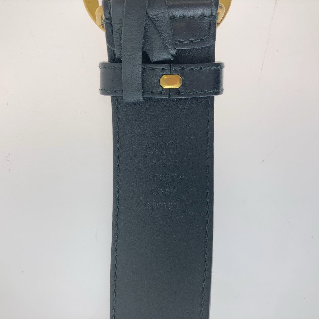 Gucci Leather GG Marmont Belt Black Gold