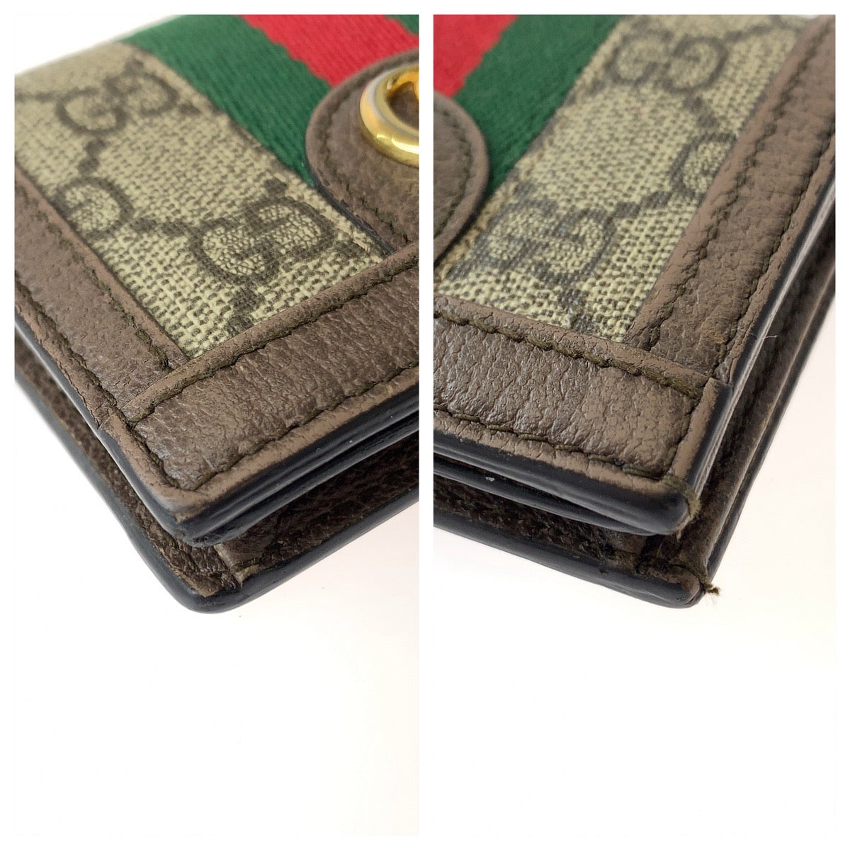 Gucci Ophidia GG Supreme Canvas Compact Wallet in Very Good Condition