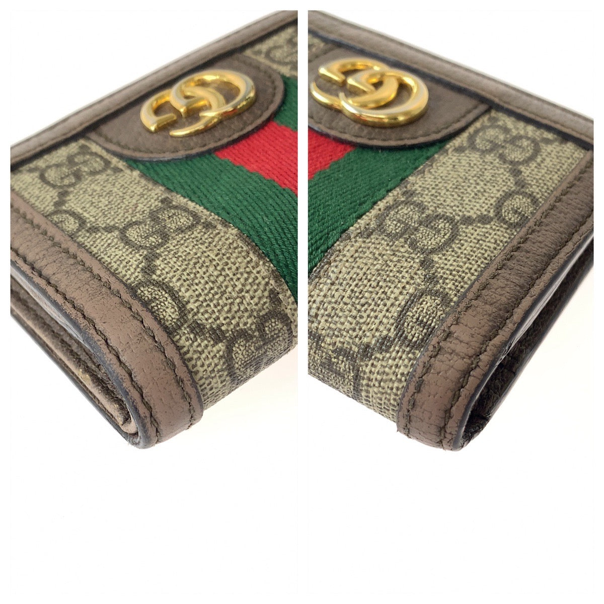 Gucci Ophidia GG Supreme Canvas Compact Wallet in Very Good Condition