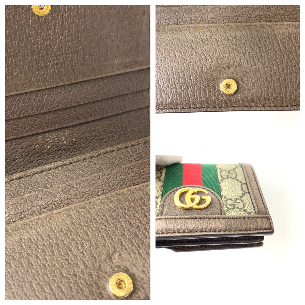 Gucci Ophidia GG Supreme Canvas Compact Wallet in Very Good Condition