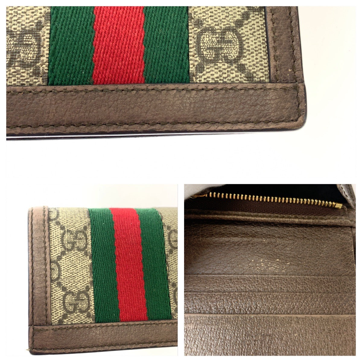 Gucci Ophidia GG Supreme Canvas Compact Wallet in Very Good Condition